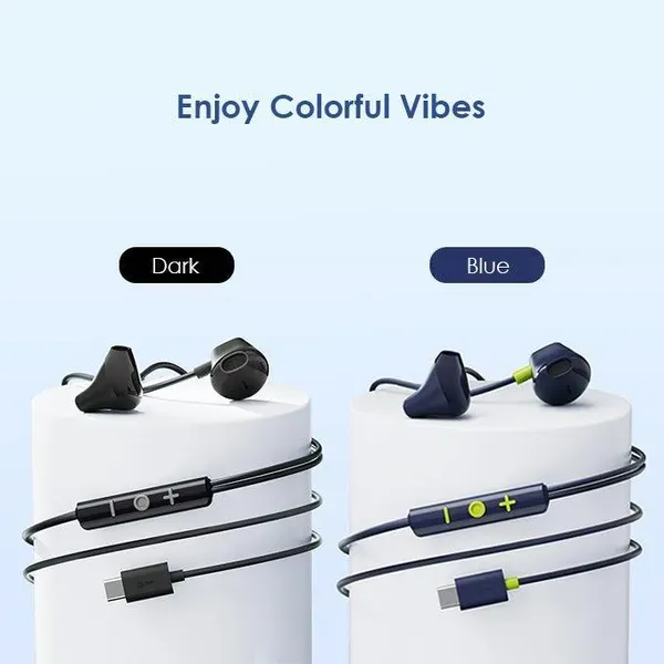 اورايمو سماعة اذن سلكية Oraimo OEP-650، سماعات اذن ستيريو هاي فاي USB C مع ميكروفون وتحكم في مستوى الصوت، متوافقة مع الهواتف الذكية بمنافذ نوع C (أسود)